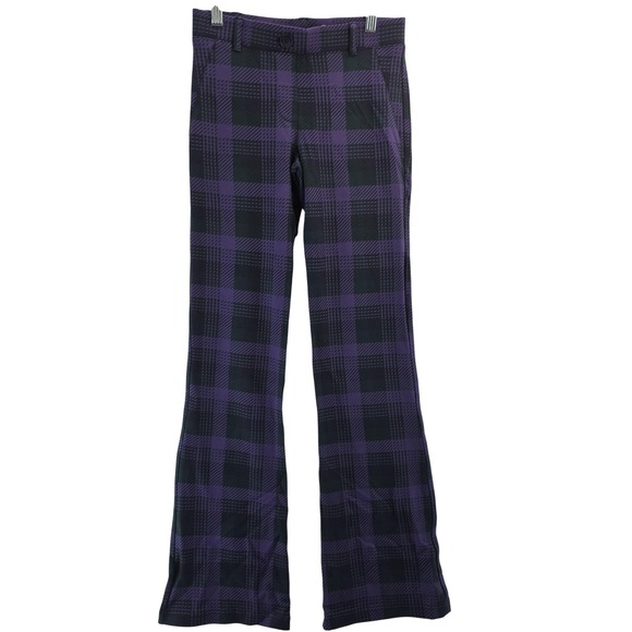 Betabrand Pants - Betabrand Pants Womens XS Purple Black Plaid Dress Yoga Bootcut Stretch Workwear
